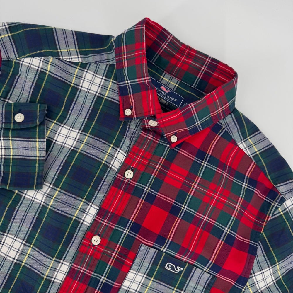 Vineyard Vines Classic Fit Tucker‎ Shirt M Men Split Plaid Button Down